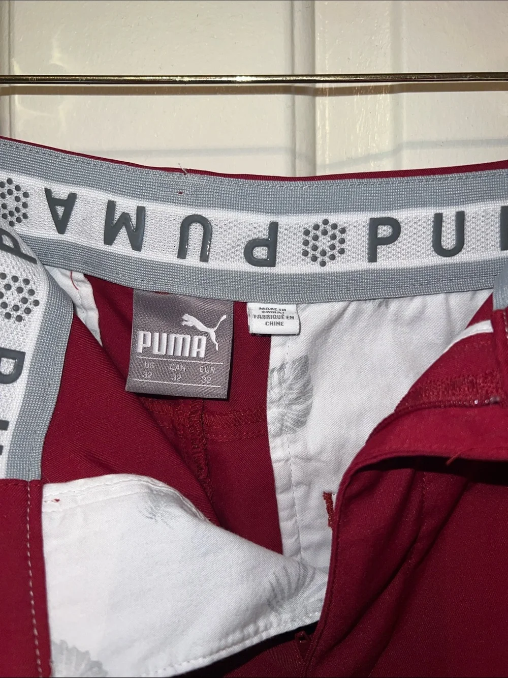 Puma Men's Red Athletic Chino Shorts